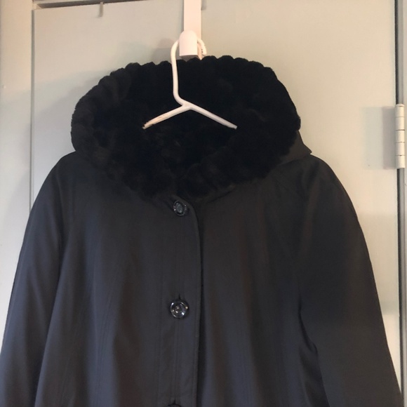 Orvis Reversible Coat Faux Fur Button Front - Picture 10 of 12